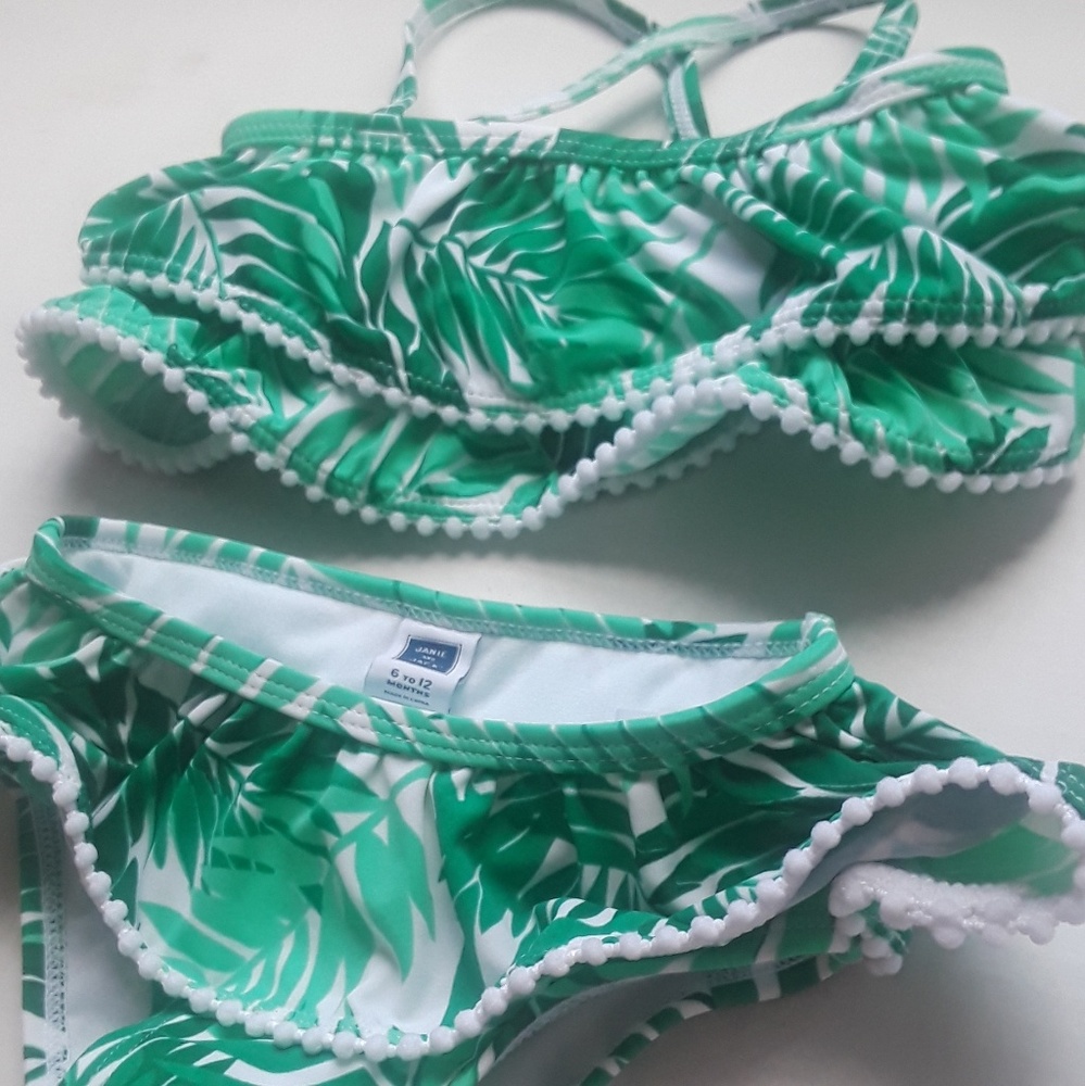 Janie and Jack Infant Bikini Leaf Pattern